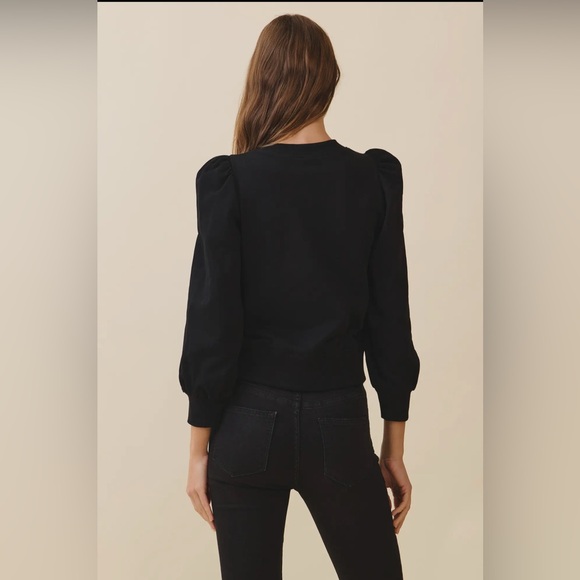 Stylish Black top with Silver Bow Accent - Picture 2 of 2